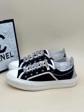 Dior White Leather Sneakers with Gold Script and Teal Accents